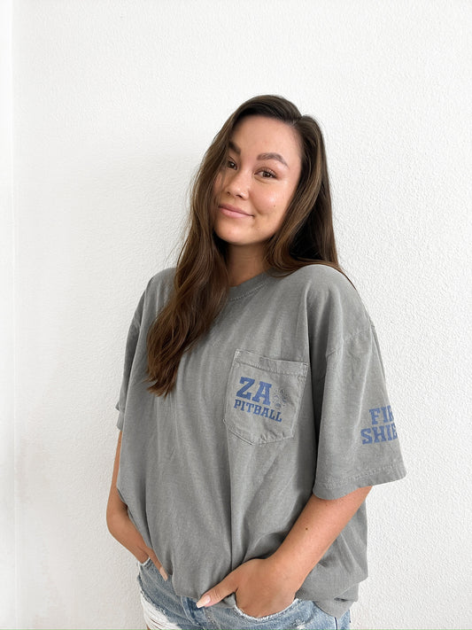 ZA PITBALL TEE *SILVER