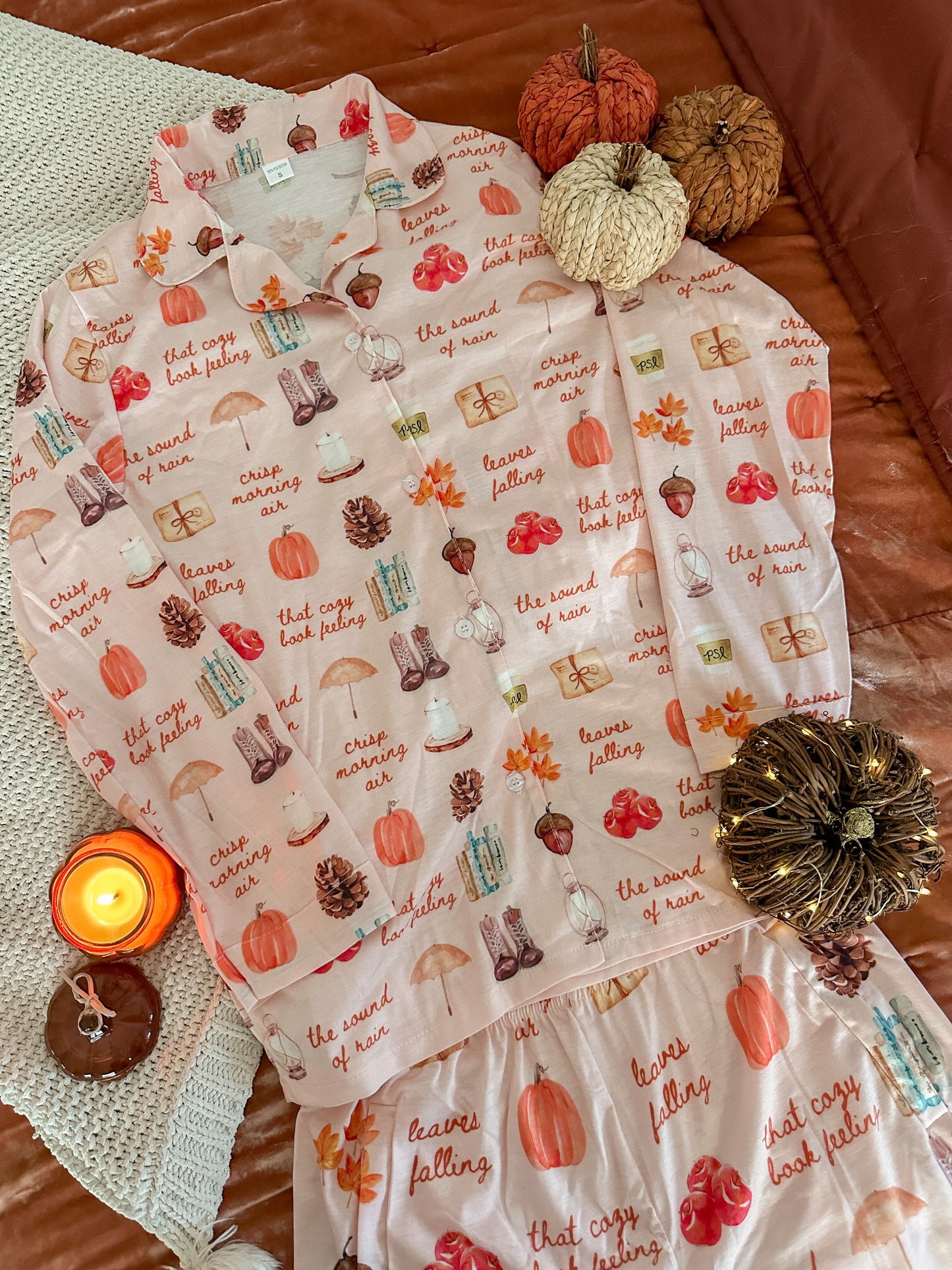 BOOKISH GIRL AUTUMN PAJAMA PANTS SET