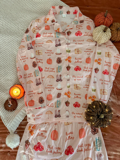 BOOKISH GIRL AUTUMN PAJAMA PANTS SET