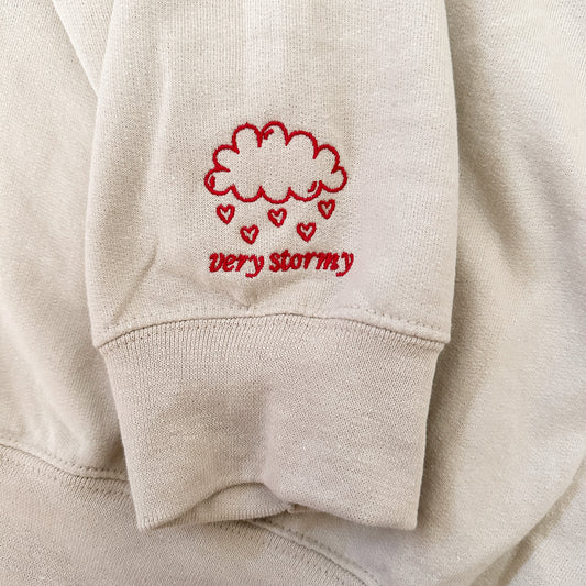 HOW'S THE WEATHER EMBROIDERED CREWNECK