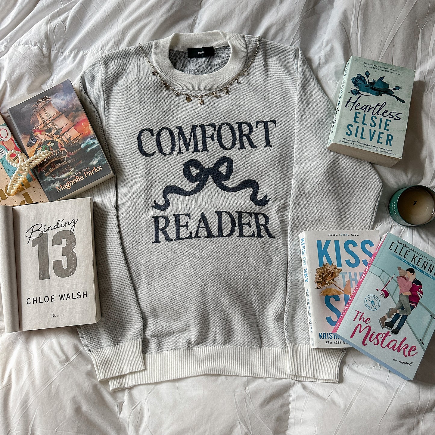 COMFORT READER KNIT SWEATER
