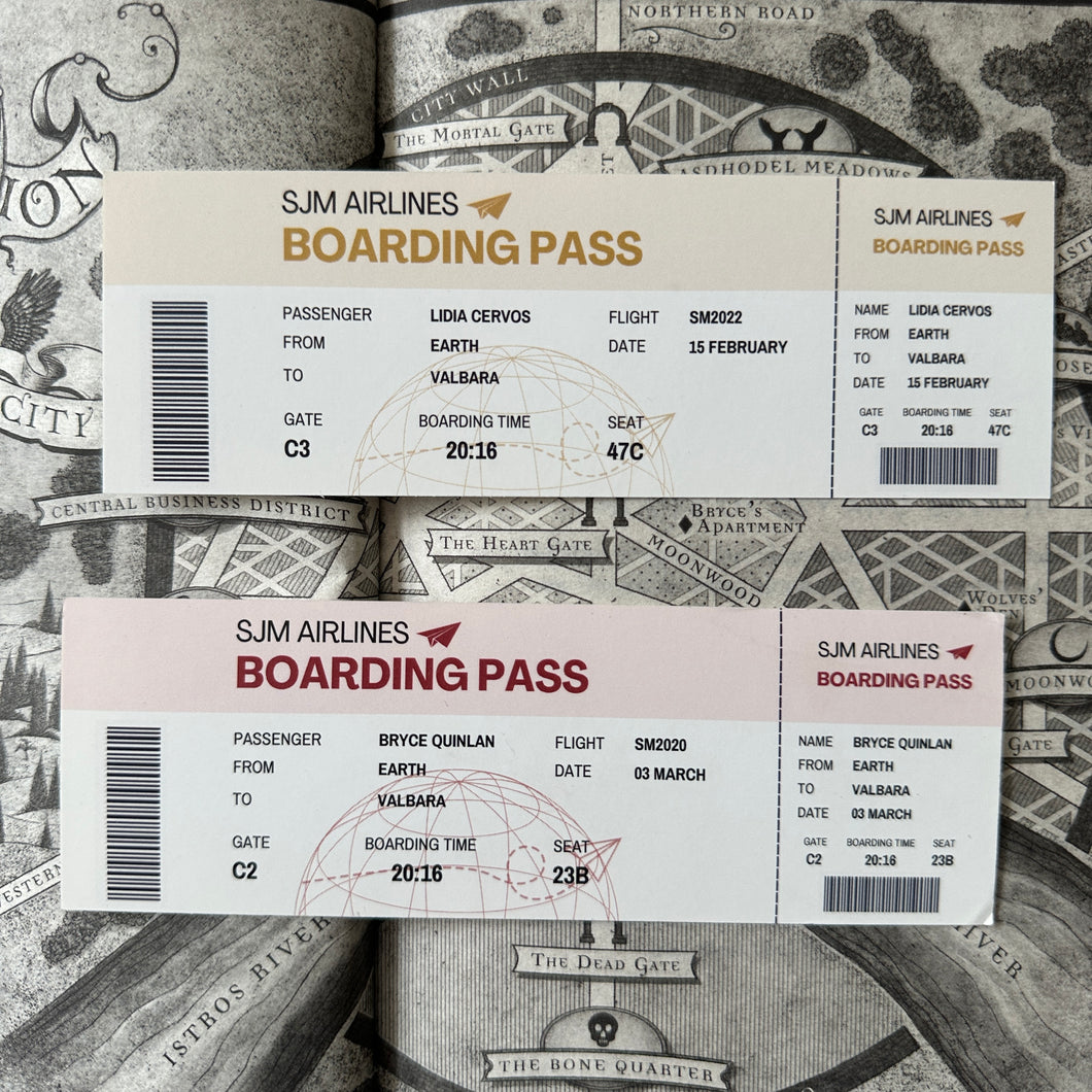 BOARDING PASS BOOKMARKS *SJM FEMALES