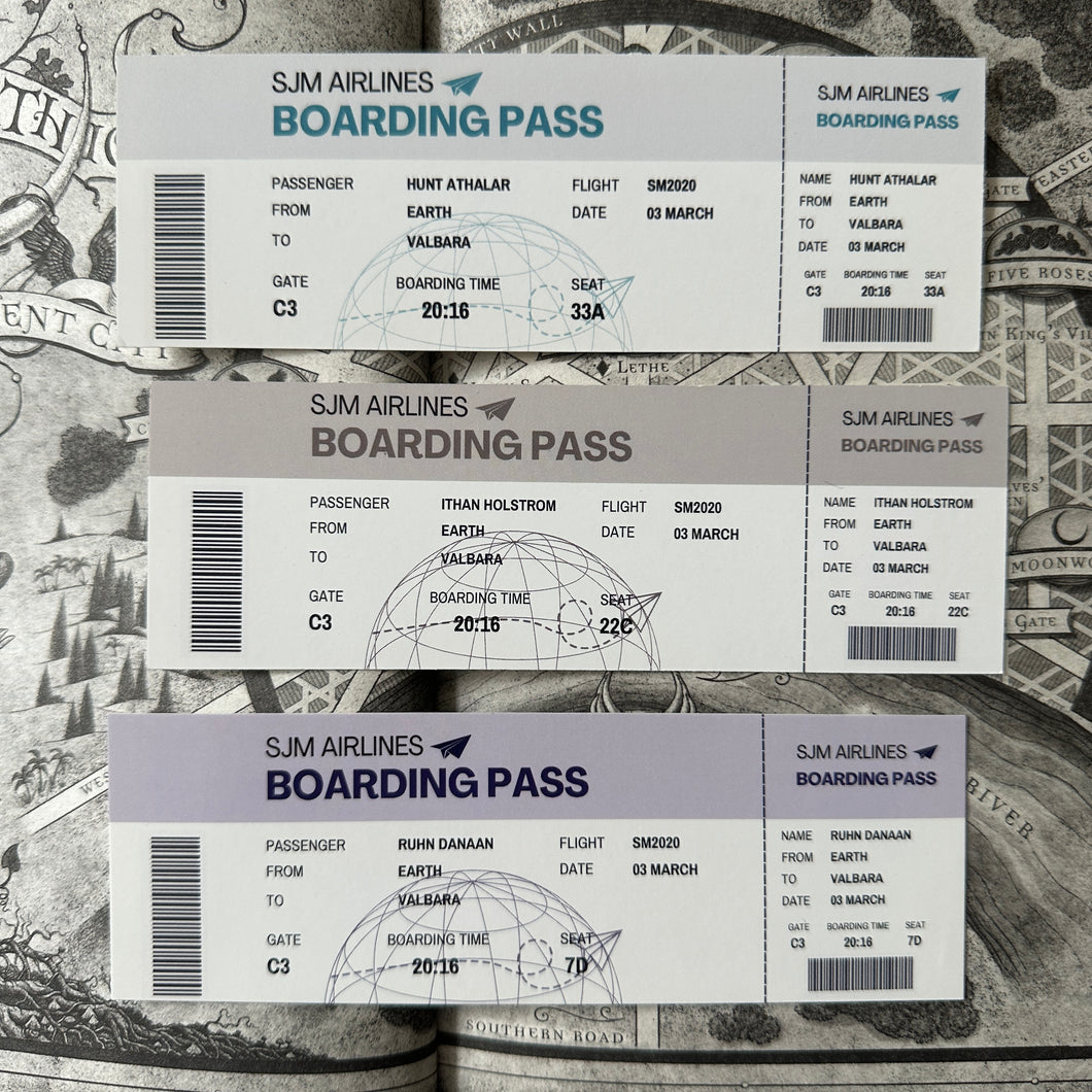 BOARDING PASS BOOKMARKS *SJM MALES