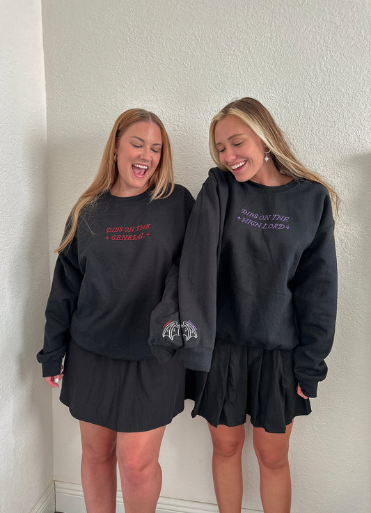 DIBS ON THE HIGH LORD EMBROIDERED CREWNECK
