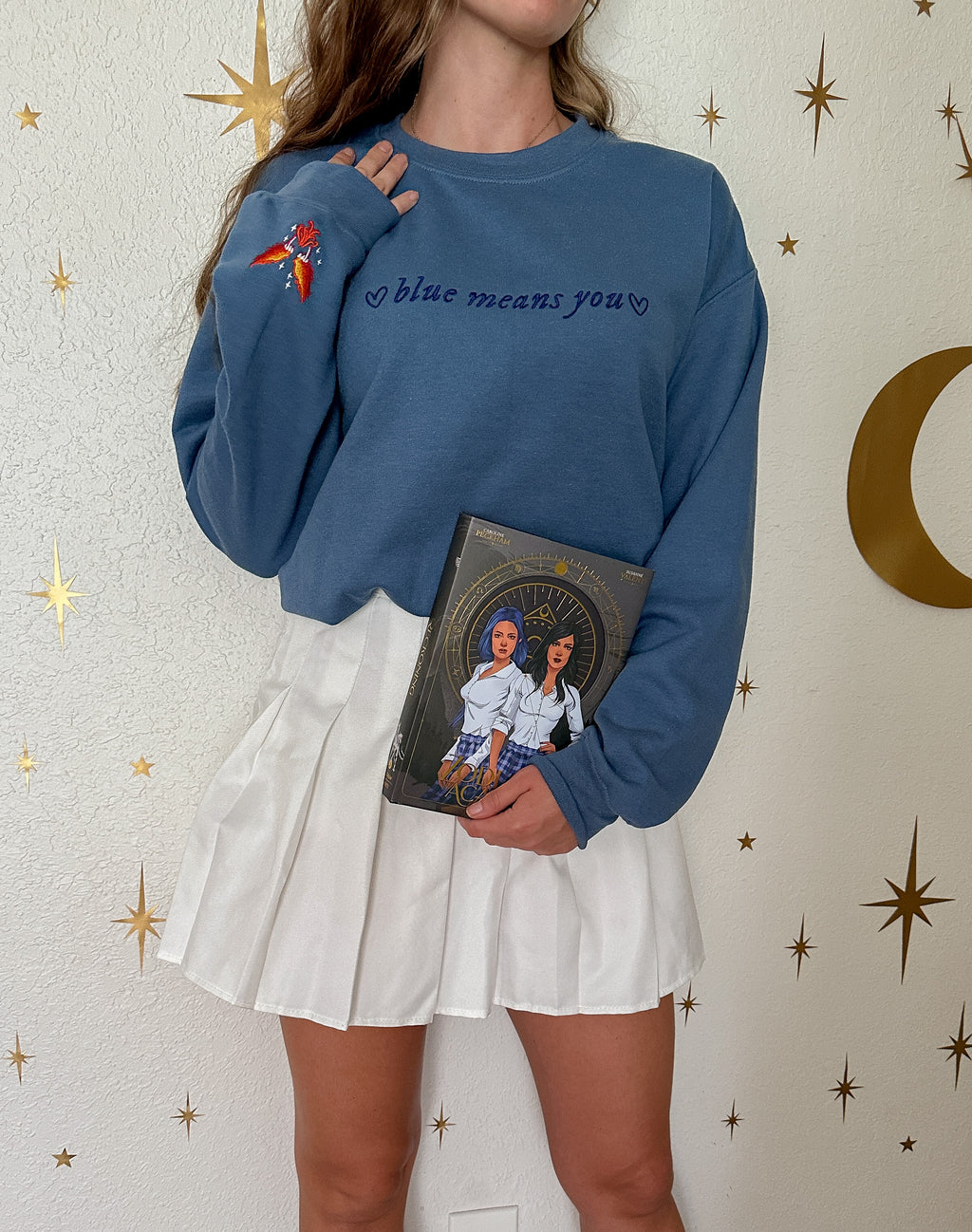 BLUE MEANS YOU EMBROIDERED CREWNECK