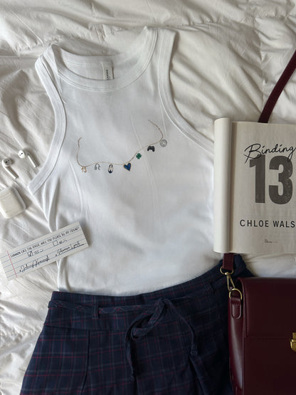 TOMMEN CHARM NECKLACES RACERBACK TANK