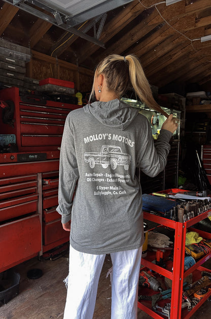 MOLLOY'S MOTORS HOODIE LONG-SLEEVE TEE