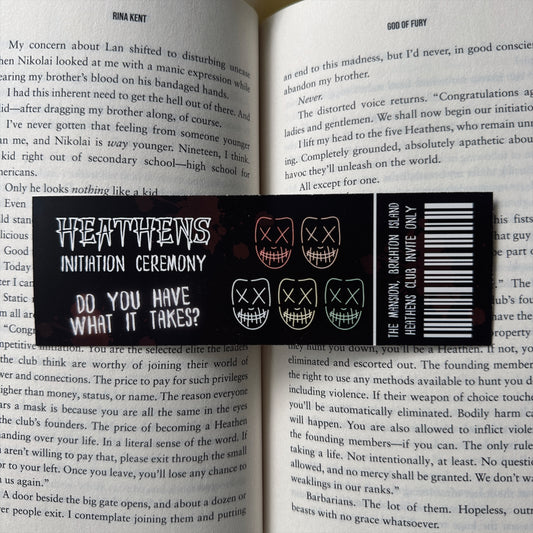 HEATHENS INITIATION TICKET BOOKMARK