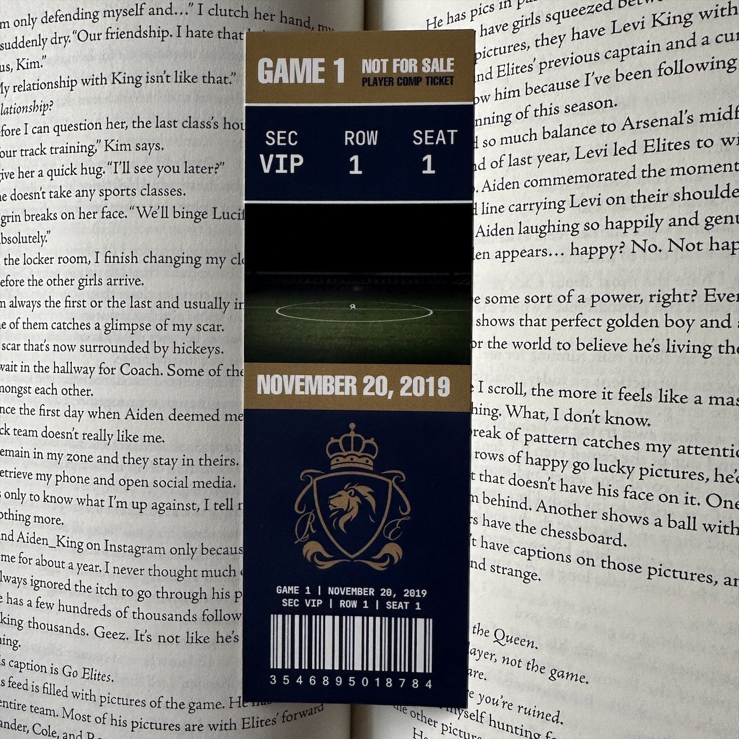 ROYAL ELITE SOCCER TICKET BOOKMARK
