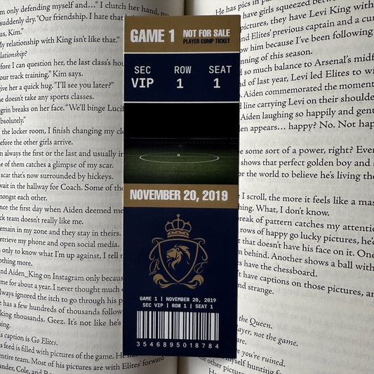 ROYAL ELITE SOCCER TICKET BOOKMARK