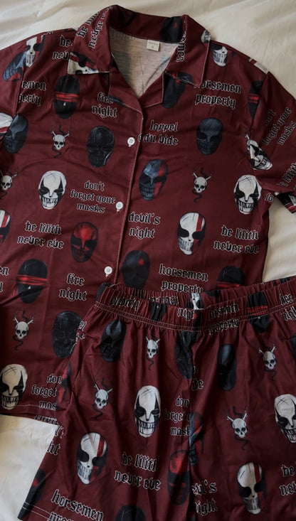 DEVIL'S NIGHT PAJAMA SHORTS SETS