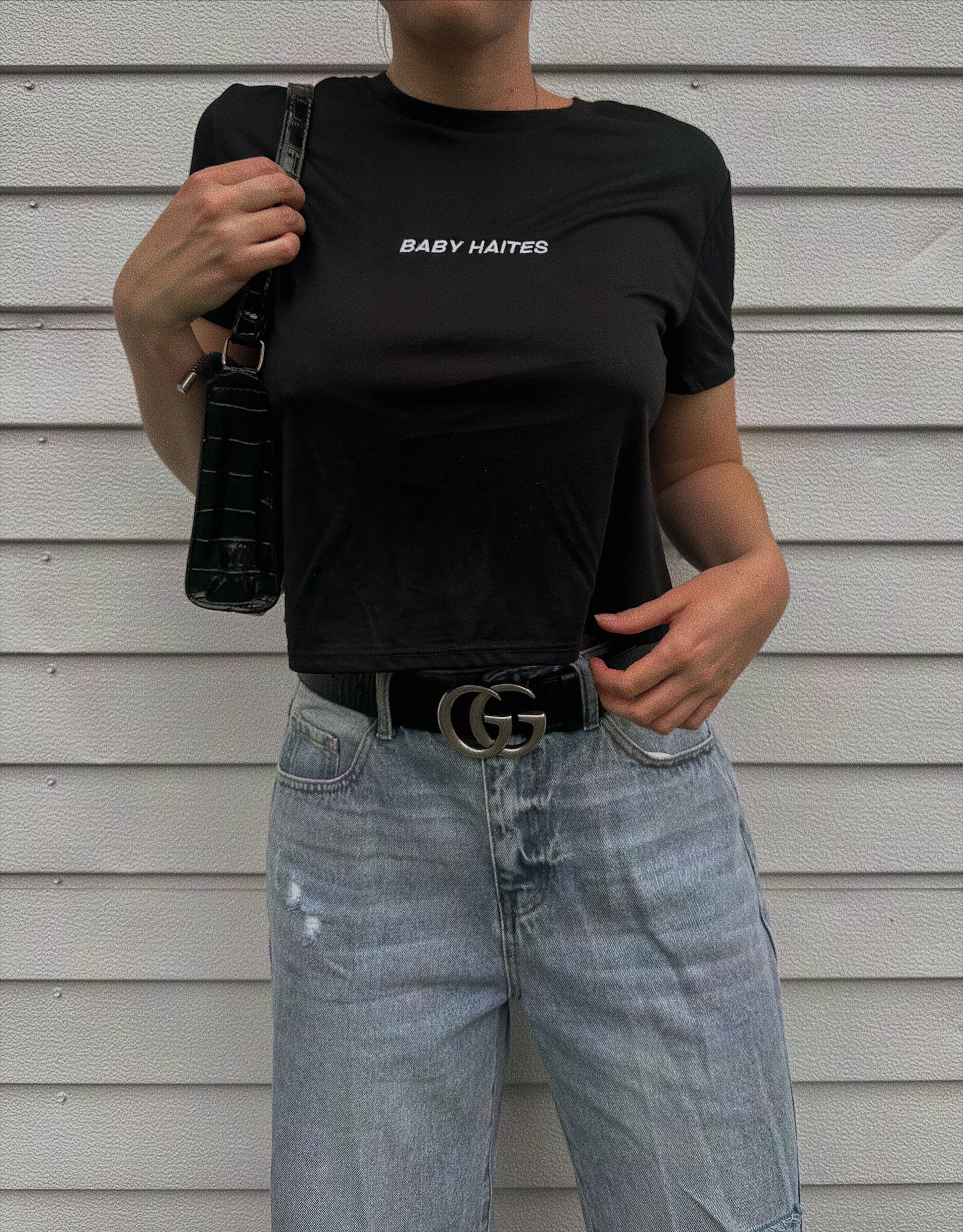 BABY HAITES EMBROIDERED CROP TEE