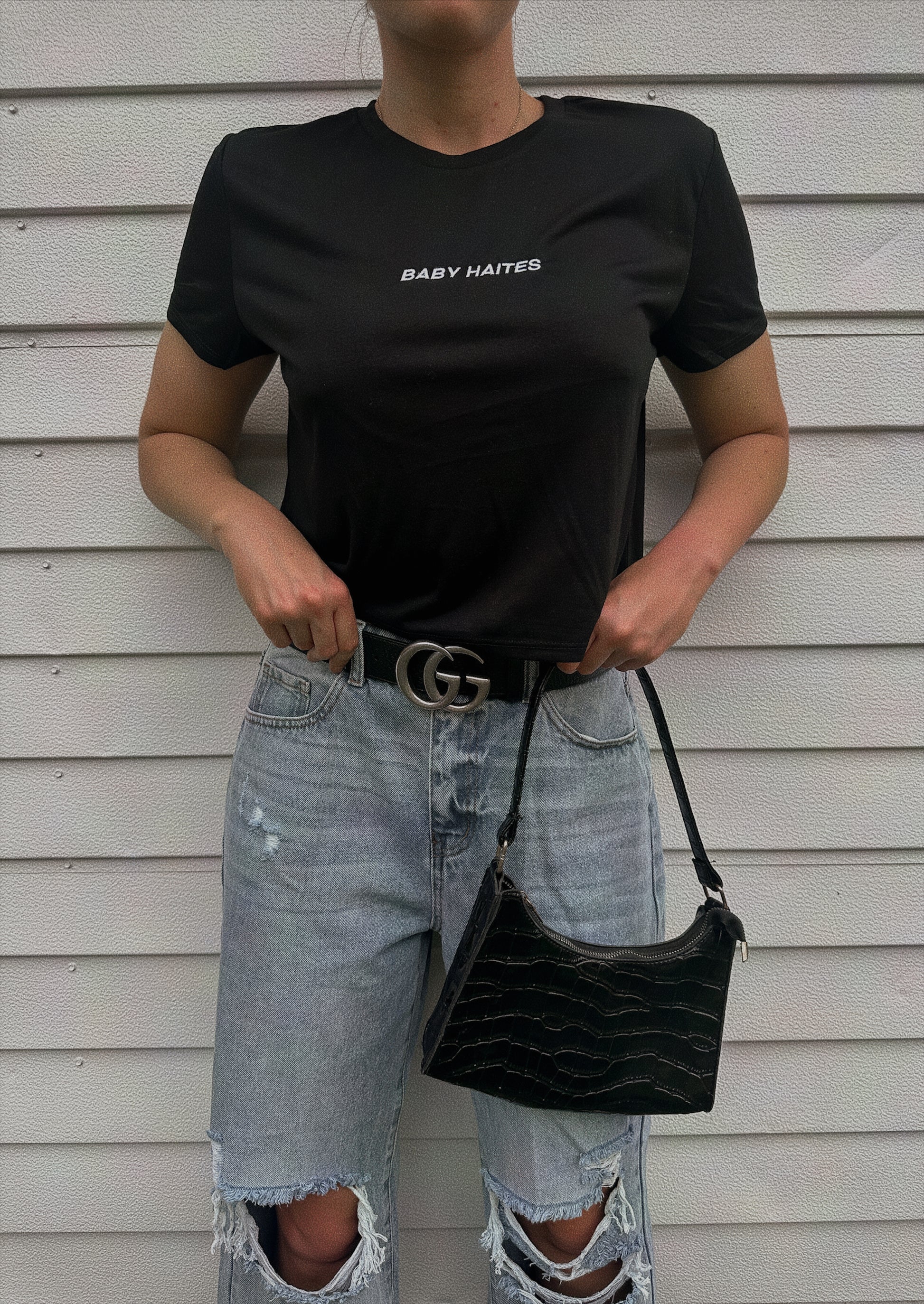 BABY HAITES EMBROIDERED CROP TEE