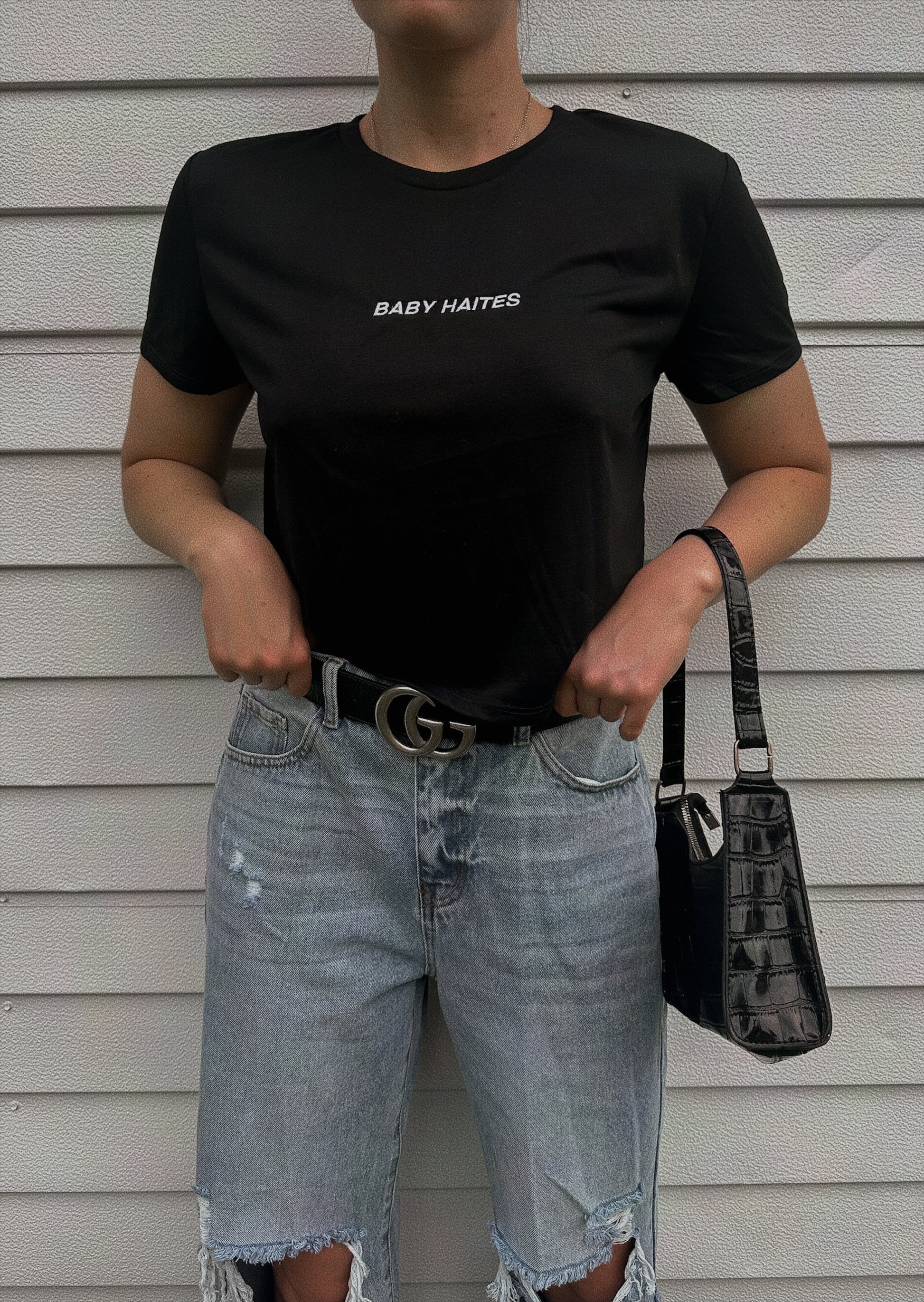 BABY HAITES EMBROIDERED CROP TEE