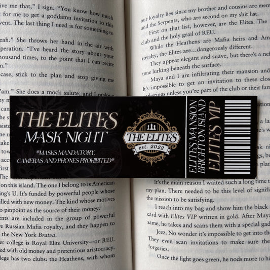 THE ELITES MASK NIGHT TICKET BOOKMARK