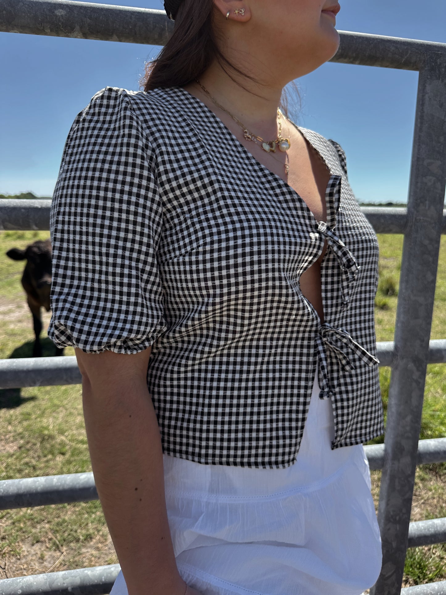 COWGIRL SUMMER GINGHAM TOP