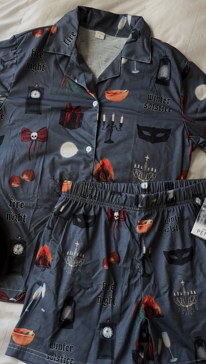 FIRE NIGHT PAJAMA SHORTS SET