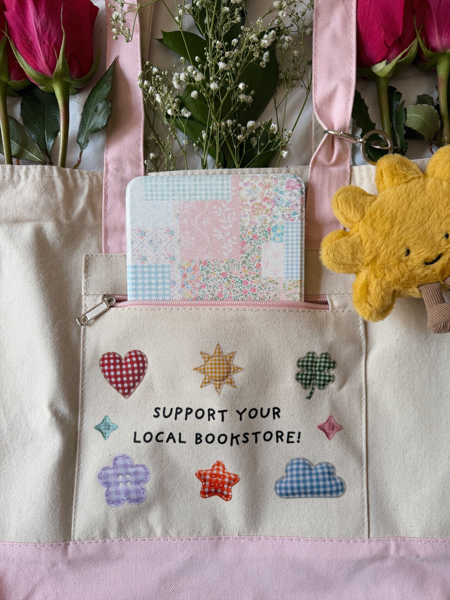 SUPPORT YOUR LOCAL❤ ZIPPERED TOTE BAG