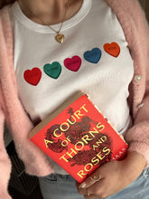 Load image into Gallery viewer, ACOTAR CONVERSATION HEARTS BABY TEE
