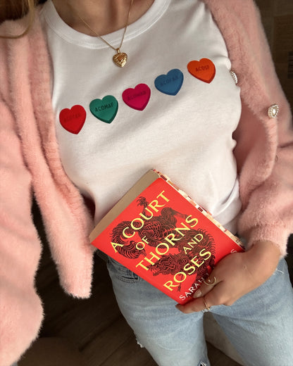ACOTAR CONVERSATION HEARTS BABY TEE