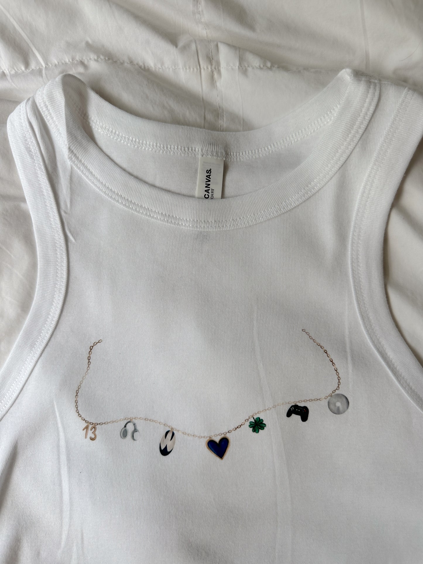 TOMMEN CHARM NECKLACES RACERBACK TANK