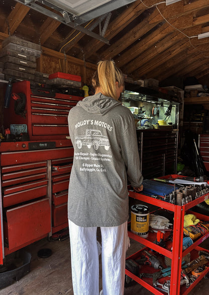 MOLLOY'S MOTORS HOODIE LONG-SLEEVE TEE