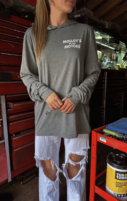 MOLLOY'S MOTORS HOODIE LONG-SLEEVE TEE