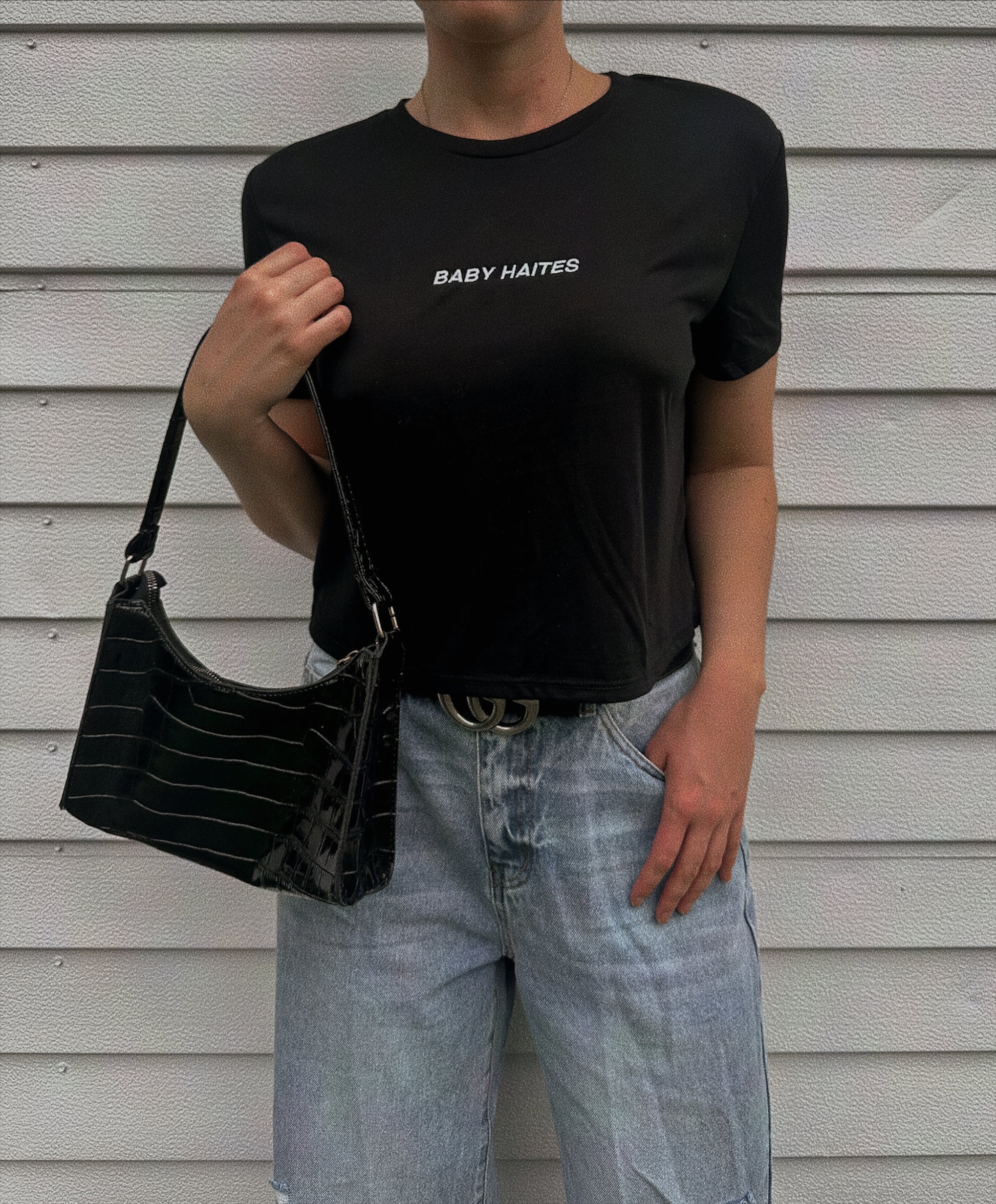 BABY HAITES EMBROIDERED CROP TEE