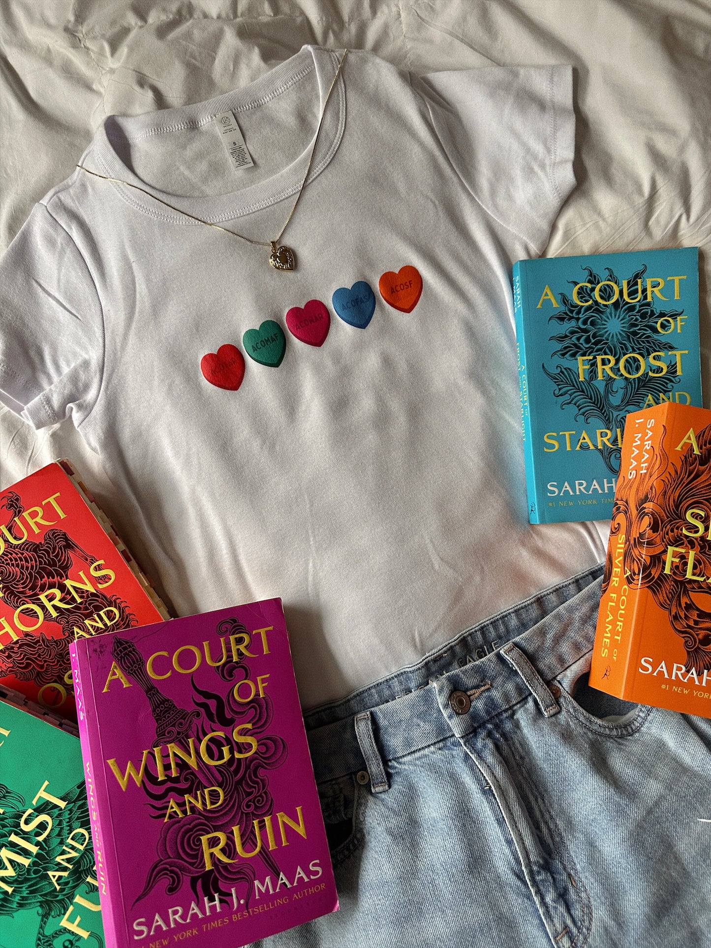 ACOTAR CONVERSATION HEARTS BABY TEE