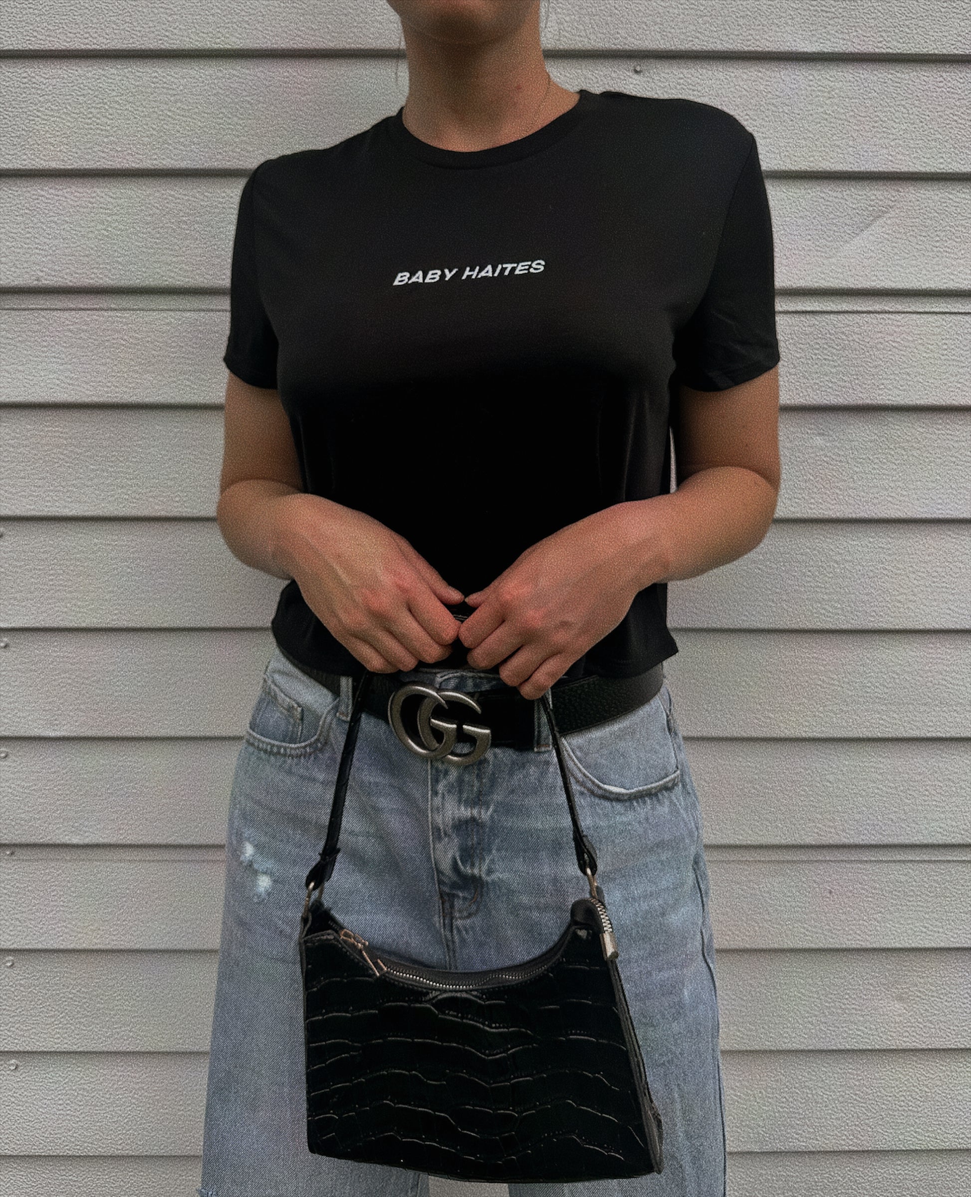 BABY HAITES EMBROIDERED CROP TEE