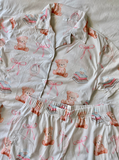 TEDDY BEAR LOVER PAJAMA SHORTS SET