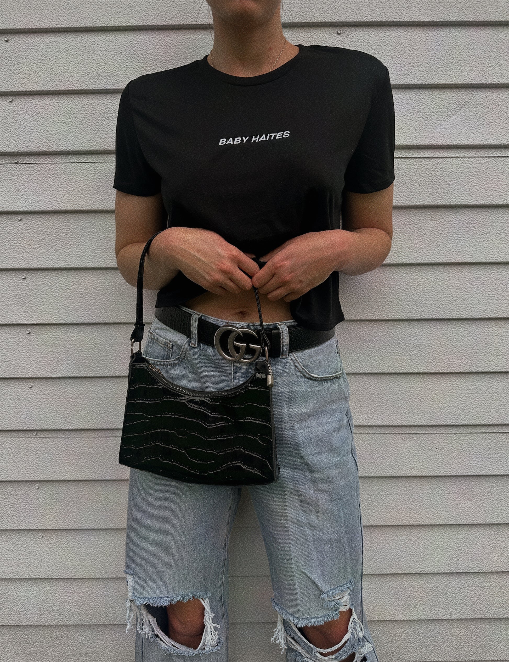 BABY HAITES EMBROIDERED CROP TEE