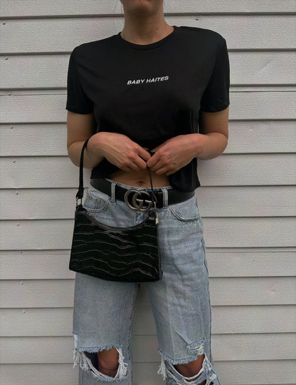 BABY HAITES EMBROIDERED CROP TEE