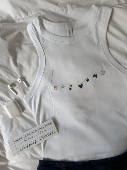 TOMMEN CHARM NECKLACES RACERBACK TANK