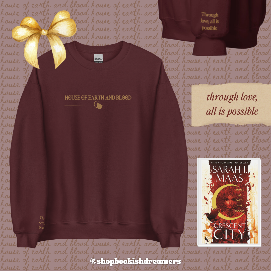 SARAH J MAAS BOOKS EMBROIDERED CREWNECK