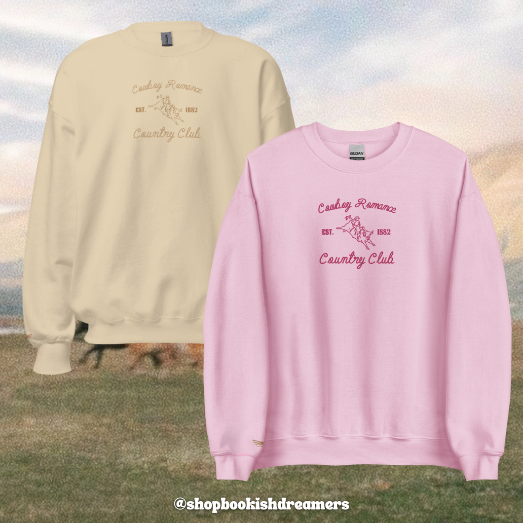 COWBOY ROMANCE COUNTRY CLUB EMBROIDERED CREWNECK