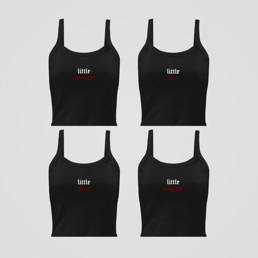 DEVIL'S NIGHT NICKNAMES EMBROIDERED BABY TANKS