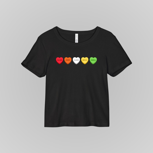 HEATHENS CONVERSATION HEARTS BABY TEE