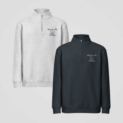 WHALE OF A TALE MOCK-NECK QUARTER-ZIP SWEATER