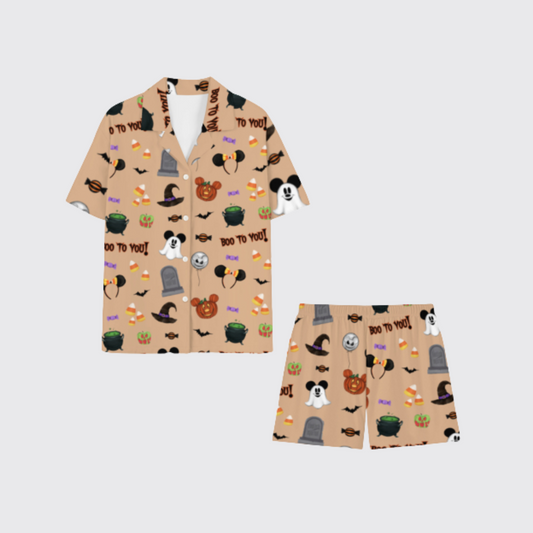 BOO TO YOU HALLOWEEN PAJAMA SHORTS SET