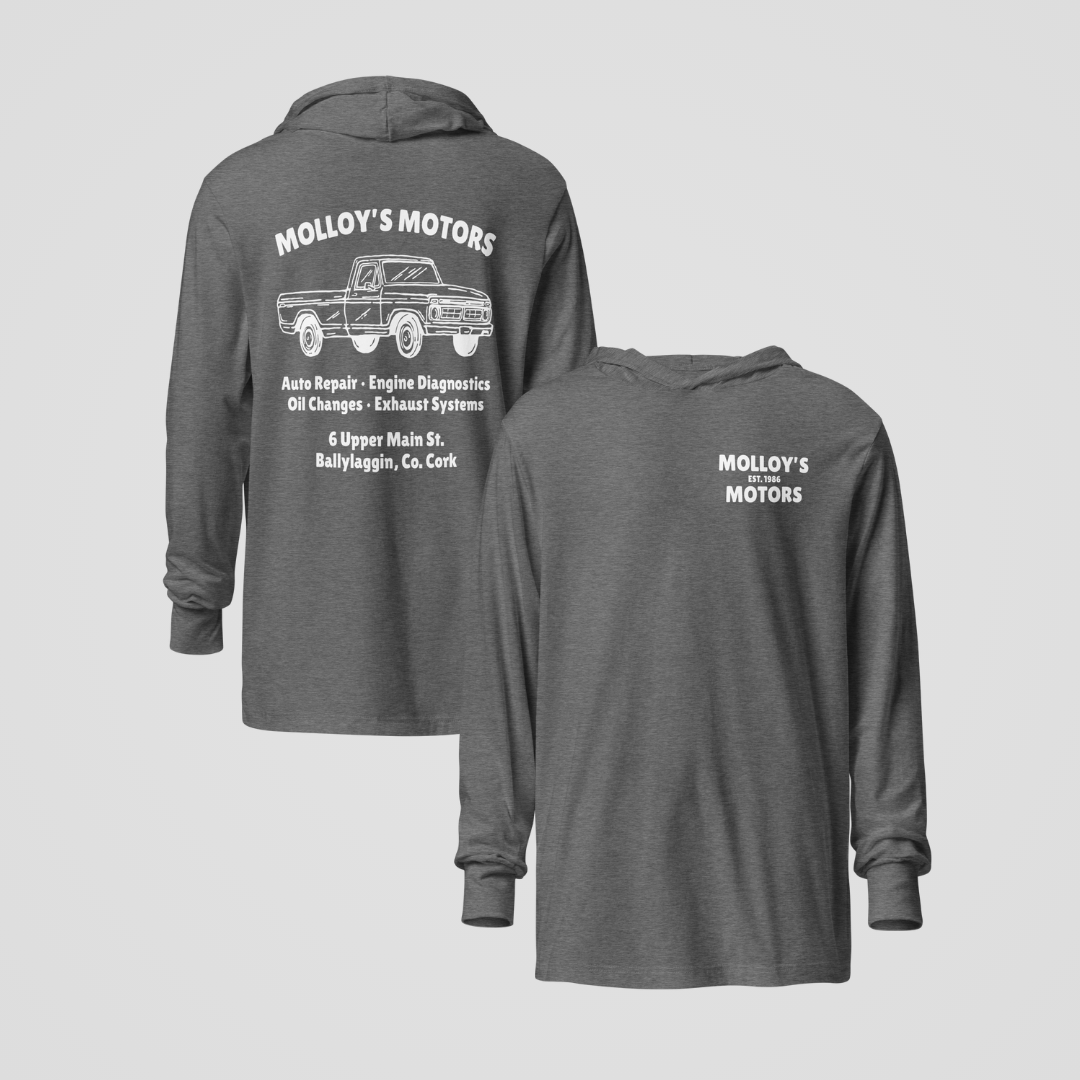 MOLLOY'S MOTORS HOODIE LONG-SLEEVE TEE