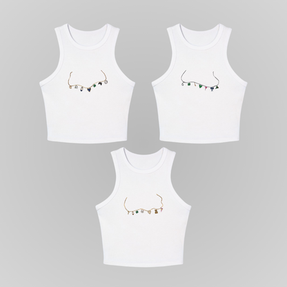 TOMMEN CHARM NECKLACES RACERBACK TANK