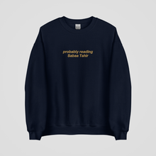 Load image into Gallery viewer, PROBABLY READING SABAA TAHIR EMBROIDERED CREWNECK
