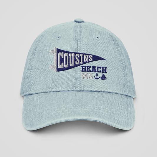 COUSINS PENNANT EMBROIDERED DENIM HAT