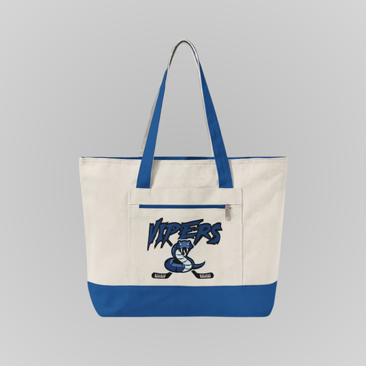 VIPERS CANVAS ZIPPERED TOTE BAG