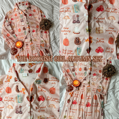 BOOKISH GIRL AUTUMN PAJAMA PANTS SET