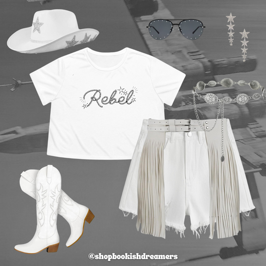 REBEL COWBOY CROP TEE