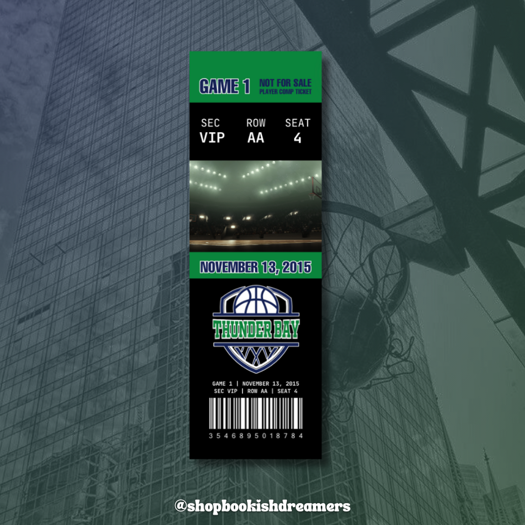 THUNDER BAY BASKETBALL TICKET BOOKMARK