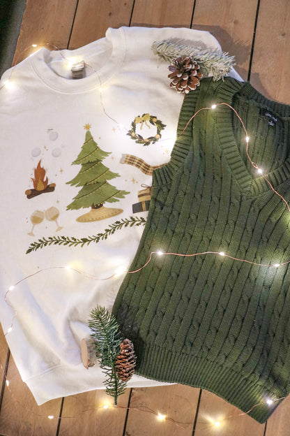 LADY OF WINTER SWEATER VEST IN EVERGREEN